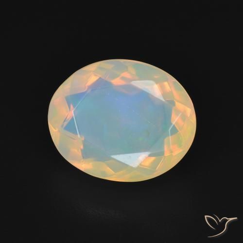 Opale Multicolore Bianco naturale da 2.18 ct, Ovale, Trasparente