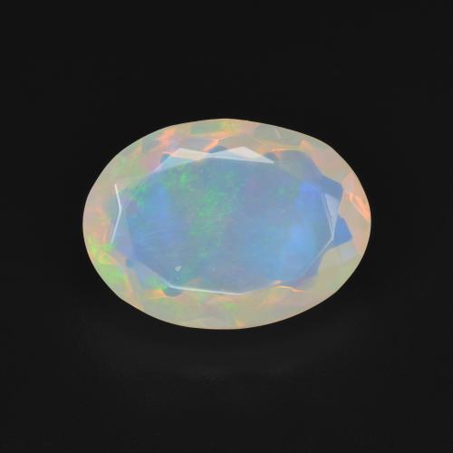 3.11ct Naturale Multicolore Bianco Opale, Ovale, Trasparente