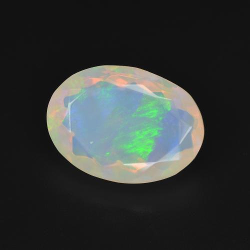 Opale Multicolore Bianco naturale da 3.11 ct, Ovale, Trasparente