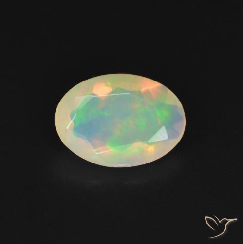 0.95ct Naturale Multicolore Opale, Ovale, Trasparente