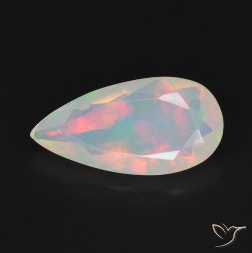 1.18ct Naturale Multicolore Opale, Forma a pera, Trasparente