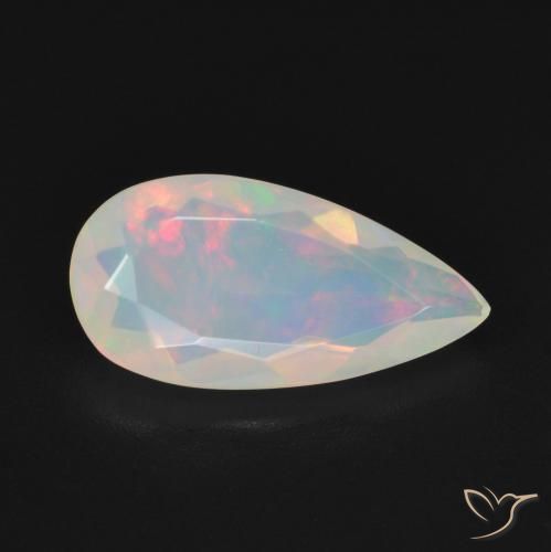 Opale Multicolore naturale da 1.18 ct, Forma a pera, Trasparente