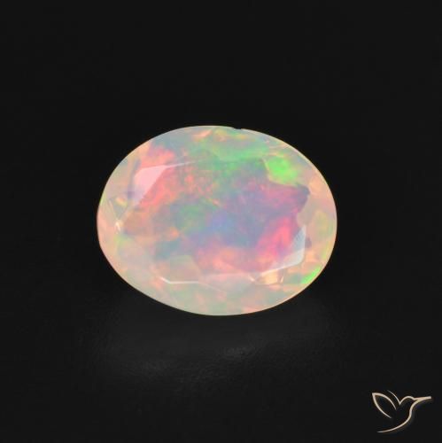 1.27ct Naturale Multicolore Opale, Ovale, Trasparente