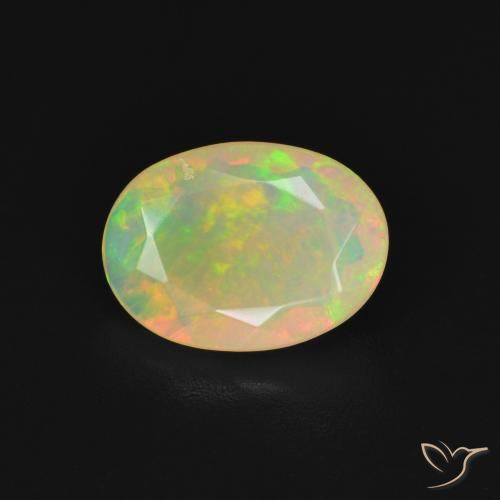 1.29ct Naturale Multicolore Opale, Ovale, Traslucido