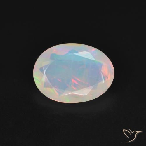 1.21ct Naturale Multicolore Opale, Ovale, Trasparente