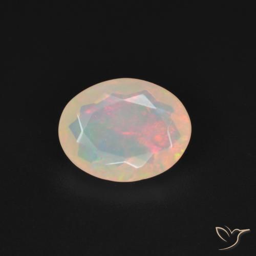 1.21ct Naturale Multicolore Opale, Ovale, Trasparente