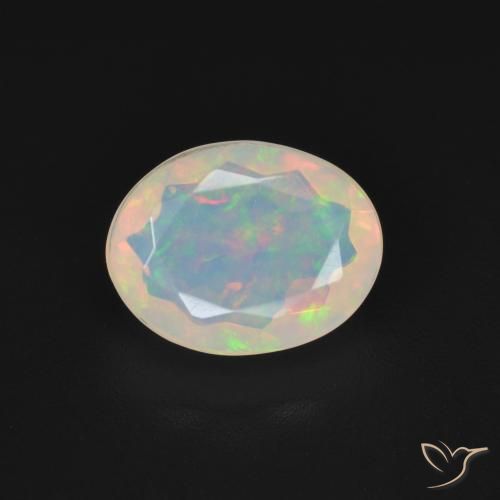 1.27ct Naturale Multicolore Opale, Ovale, Trasparente