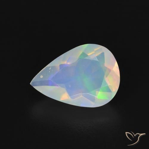 1.05ct Naturale Multicolore Opale, Forma a pera, Trasparente