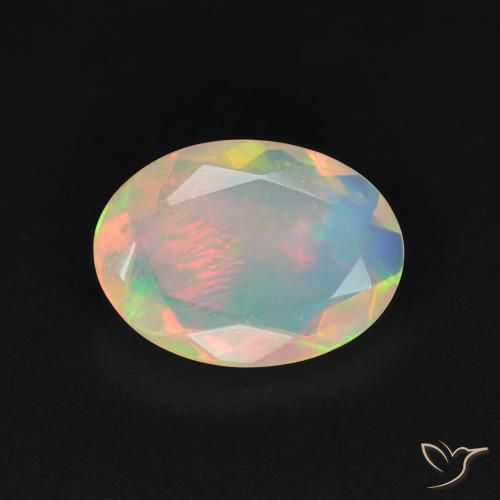 1.52ct Naturale Multicolore Opale, Ovale, Trasparente