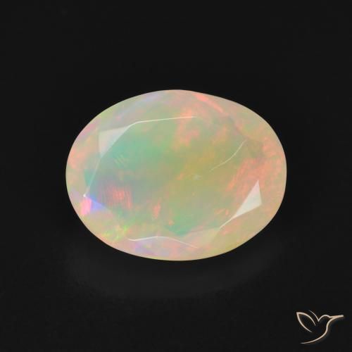 1.57ct Naturale Multicolore Opale, Ovale, Traslucido