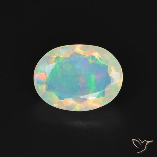 0.99ct Naturale Multicolore Opale, Ovale, Trasparente, Photo A