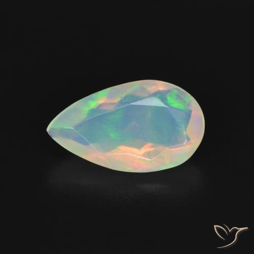 1.10ct Naturale Multicolore Opale, Forma a pera, Trasparente