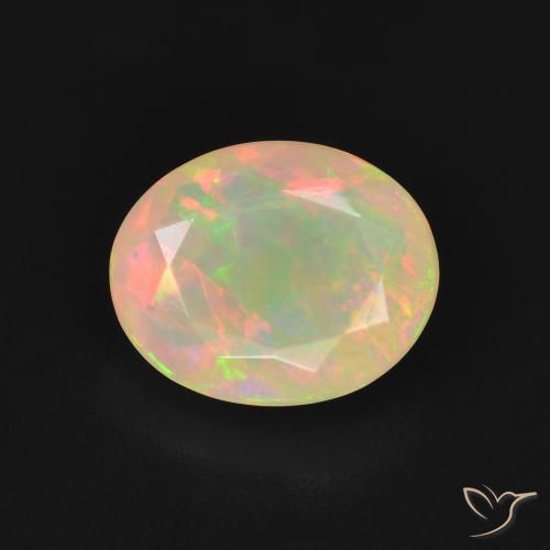 1.48ct Naturale Multicolore Opale, Ovale, Traslucido