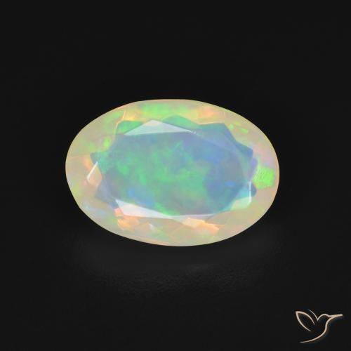 1.58ct Naturale Multicolore Opale, Ovale, Trasparente