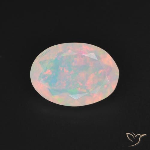 1.28ct Naturale Multicolore Opale, Ovale, Traslucido, Photo A