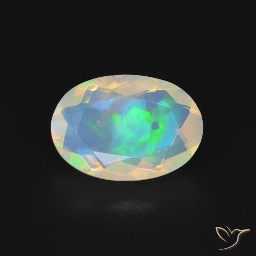 1.22ct Naturale Multicolore Opale, Ovale, Trasparente