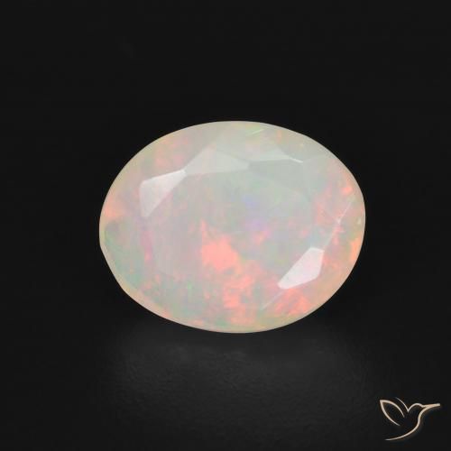 0.98ct Naturale Multicolore Opale, Ovale, Traslucido