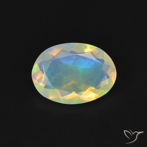 0.84ct Naturale Multicolore Opale, Ovale, Trasparente