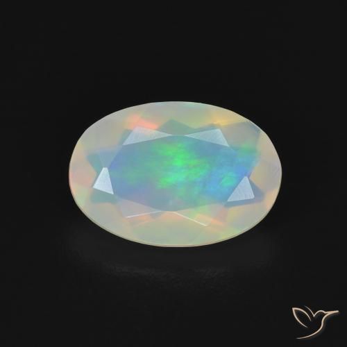 1.12ct Naturale Multicolore Opale, Ovale, Trasparente