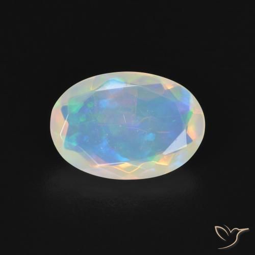 1.03ct Naturale Multicolore Opale, Ovale, Trasparente