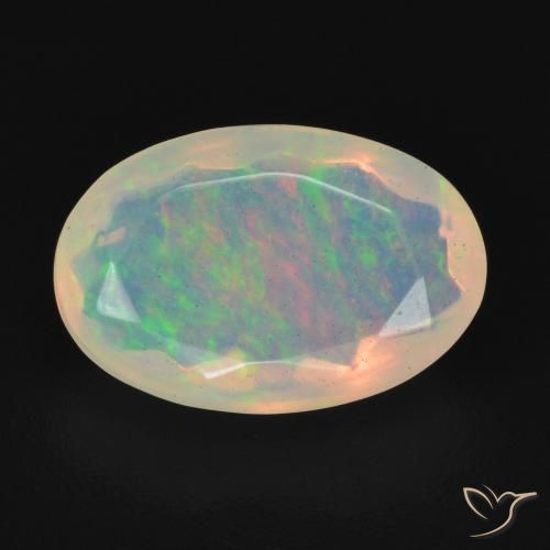 1.96ct Naturale Multicolore Bianco Opale, Ovale, Trasparente
