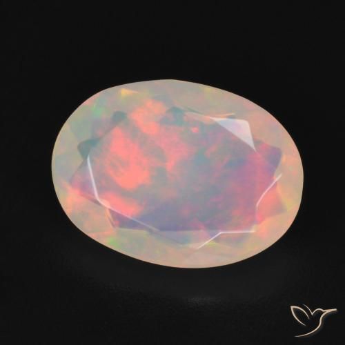 Opale Multicolore Bianco naturale da 1.63 ct, Ovale, Trasparente