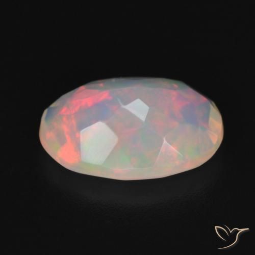 Opale Multicolore Bianco naturale da 1.63 ct, Ovale, Trasparente