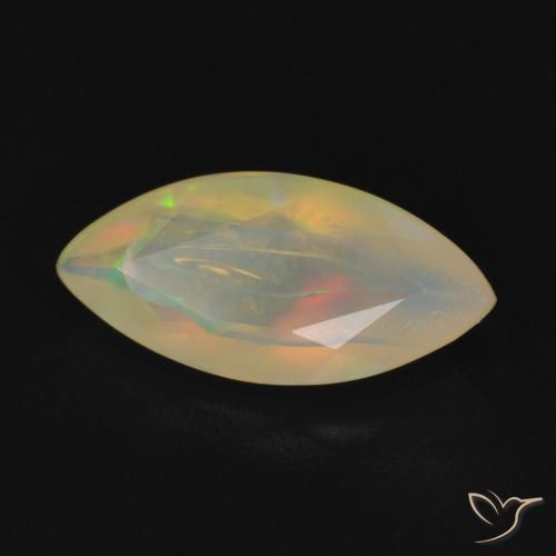 Opale Multicolore Bianco naturale da 0.93 ct, Taglio marquise, Trasparente