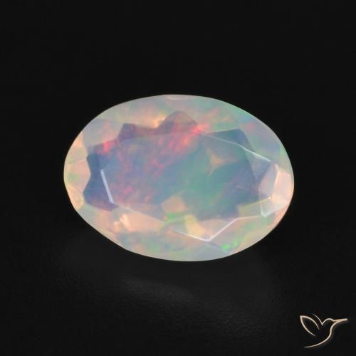 Opale Multicolore Bianco naturale da 1.16 ct, Ovale, Trasparente