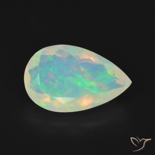 Opale Multicolore naturale da 2.58 ct, Forma a pera, Trasparente