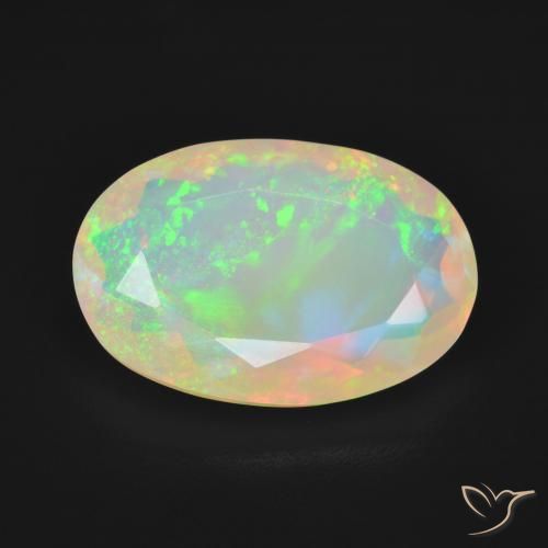 3.84ct Naturale Multicolore Opale, Ovale, Trasparente