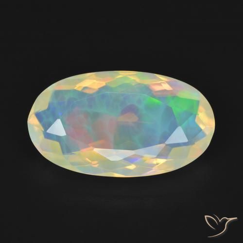 3.51ct Naturale Multicolore Opale, Ovale, Trasparente