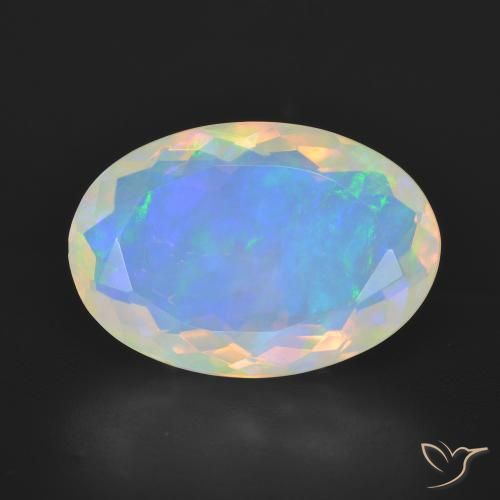 5.13ct Naturale Multicolore Opale, Ovale, Trasparente