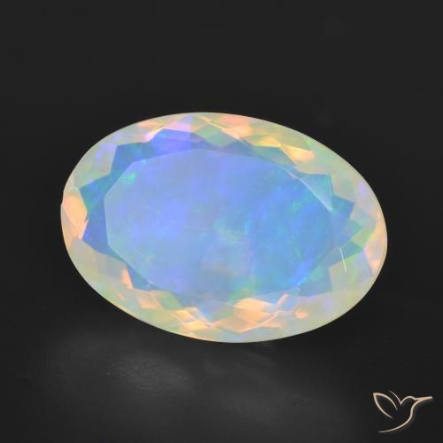 Opale Multicolore naturale da 5.13 ct, Ovale, Trasparente