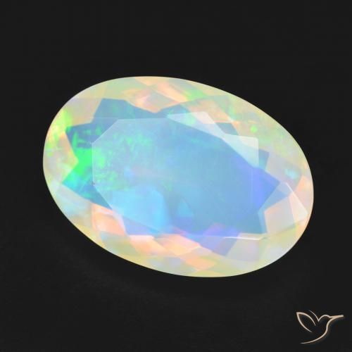 Opale Multicolore naturale da 4.44 ct, Ovale, Trasparente
