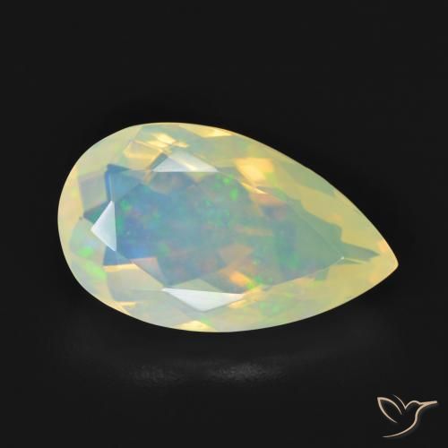 Opale Multicolore naturale da 3.12 ct, Forma a pera, Trasparente