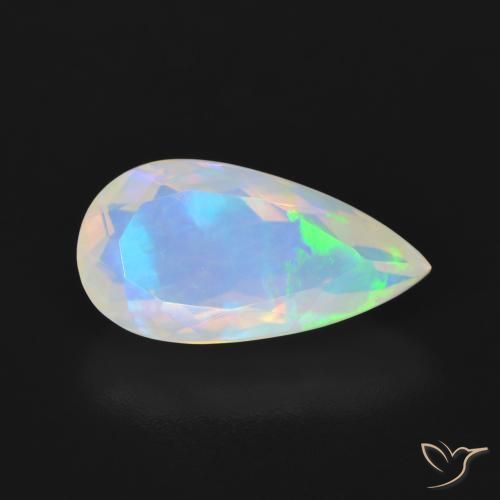3.16ct Naturale Multicolore Opale, Forma a pera, Trasparente