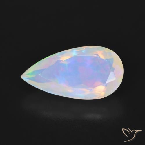 Opale Multicolore naturale da 3.16 ct, Forma a pera, Trasparente