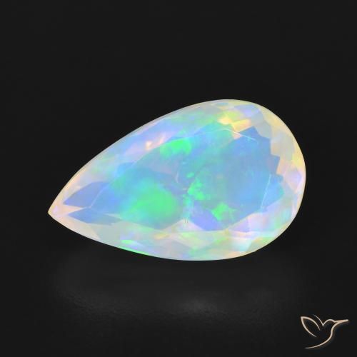 3.03ct Naturale Multicolore Opale, Forma a pera, Trasparente