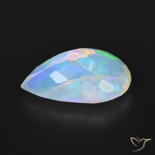 Opale Multicolore naturale da 3.03 ct, Forma a pera, Trasparente