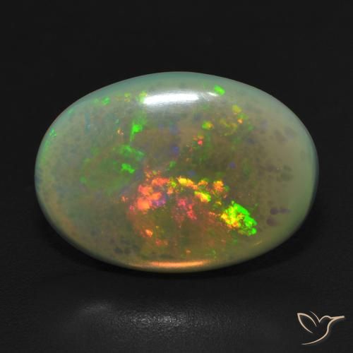 4.41ct Naturale Multicolore Opale, Ovale, Traslucido