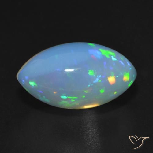 Opale Multicolore naturale da 8.20 ct, Taglio marquise, Traslucido