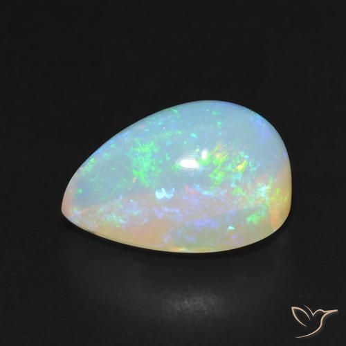 Opale Multicolore naturale da 3.53 ct, Forma a pera, Traslucido