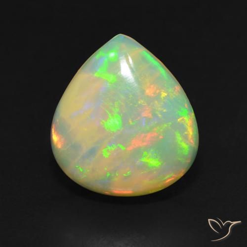 2.85ct Naturale Multicolore Opale, Forma a pera, Traslucido