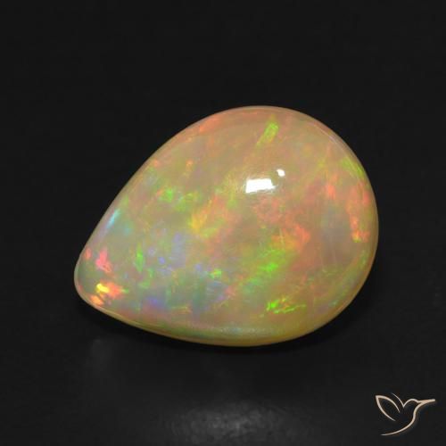 2.84ct Naturale Multicolore Opale, Forma a pera, Traslucido, Photo A