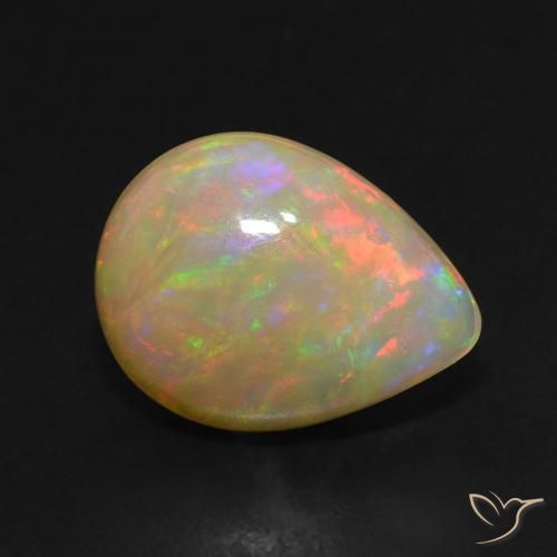Opale Multicolore naturale da 2.84 ct, Forma a pera, Traslucido