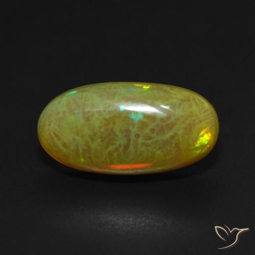 4.63ct Naturale Multicolore Opale, Ovale, Traslucido