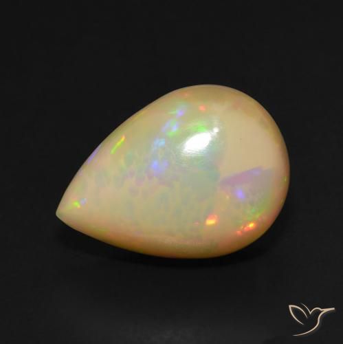 3.95ct Naturale Multicolore Opale, Forma a pera, Traslucido