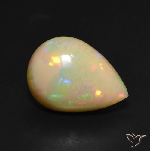 Opale Multicolore naturale da 3.95 ct, Forma a pera, Traslucido