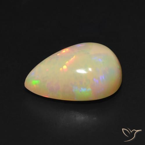 Opale Multicolore naturale da 3.95 ct, Forma a pera, Traslucido